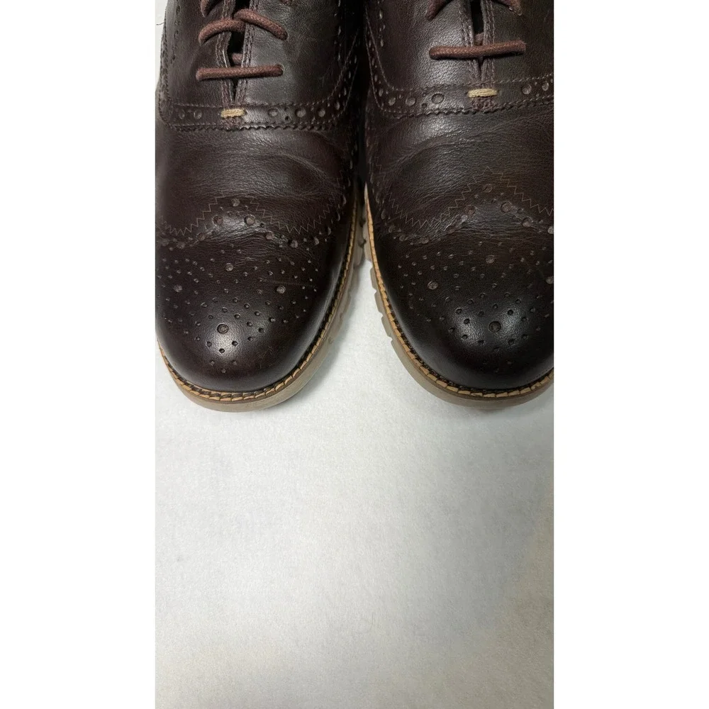 Cole Haan Zerogrand Wingtip Oxford Mens Brown Leather Dress Brogue Shoes